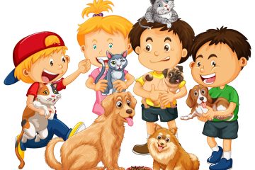 bambini con animali cani gatti